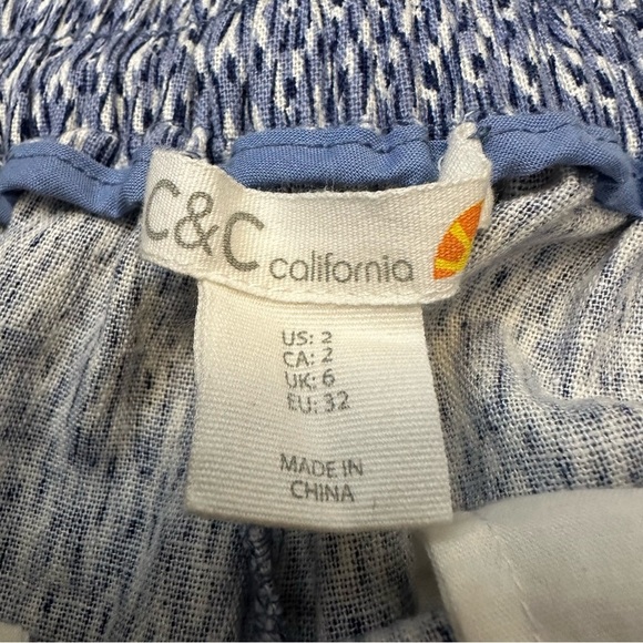 C&C California Blue Ikat Linen Shorts - Picture 3 of 7